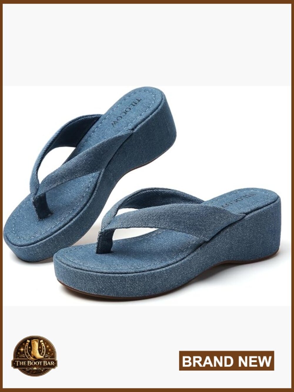 Women's Platform Wedge Sandals Round Toe Y-Strap Thong Flip Flops Slide